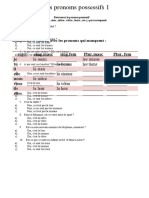 Pronoms Possessifs Exercice Grammatical Feuille Dexercices 27915