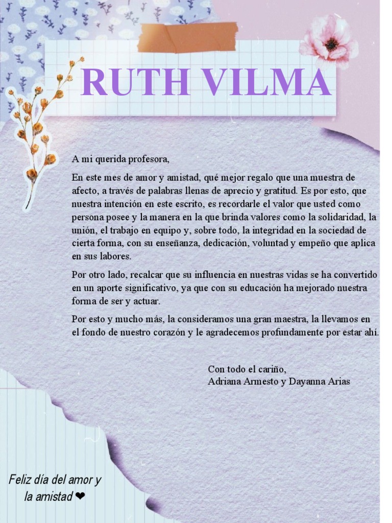 Carta de Agradecimiento a la Maestra | PDF