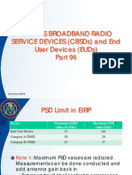 Citizens Broadband Radio Service Devices (CBSDS) and End User Devices (Euds)
