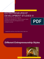 Entrepreneurship Development Studies Iii