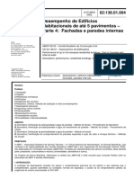 NBR 02.136.01.004 Desempenho de Ed. Hab. Até 5 Pav. - P4 Fachadas e Paredes Internas