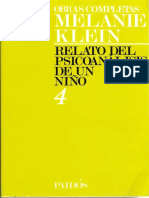 Klein, Melanie. Obras Completas IV. Relato Del Psicoanálisis de Un Niño