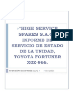 Informe de Correctivos Toyota Fortuner X0Z-966