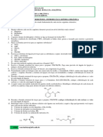 QUIMICA ORGANICA Lista de Exerccios - Aula 01