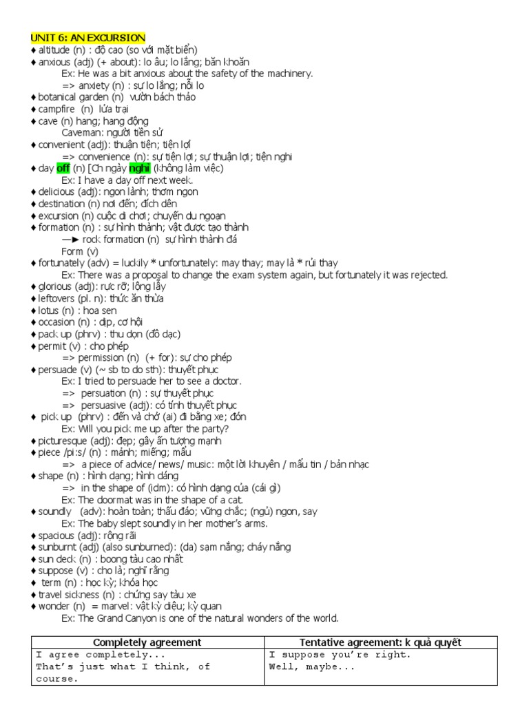 Unit 6 An Excursion | PDF