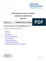 Dossier de Candidature - Assistants de Langue Portugaise en France 2022 - 2023