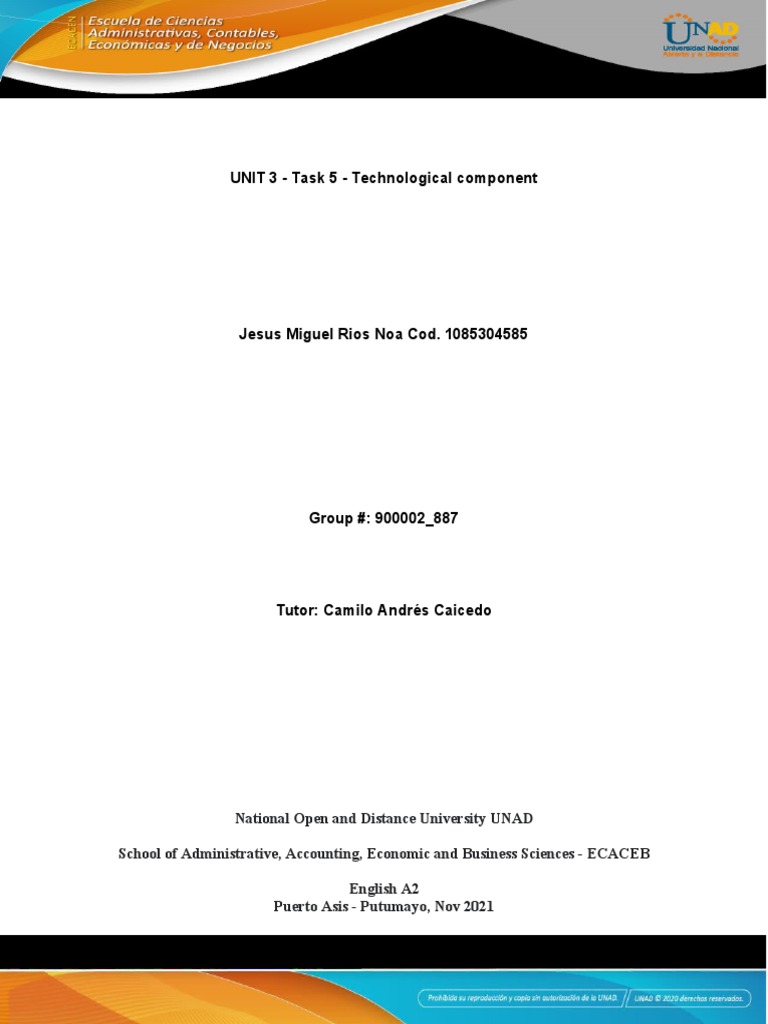 UNIT 3 - Task 5 - Technological Component | PDF