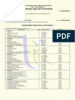 Certificado Estudios Ingeniería Mecánica Eléctrica