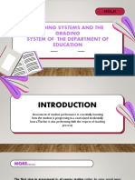 Grading Systems and The Grading System of The Department of Education