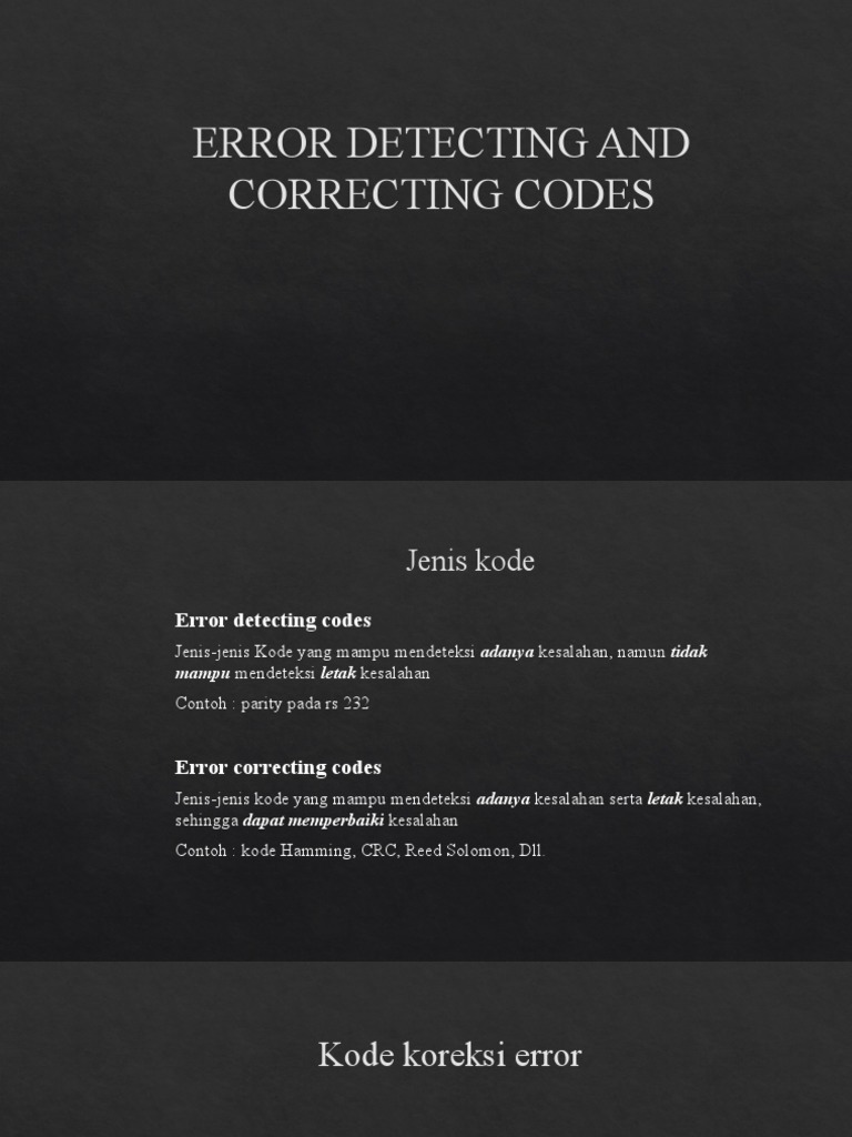 10 Error Corection and Detection Codes | PDF | Metode & Bahan Ajar