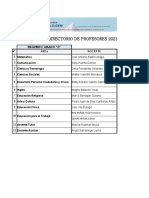 Directorio de Profesores 2021: Área Docente