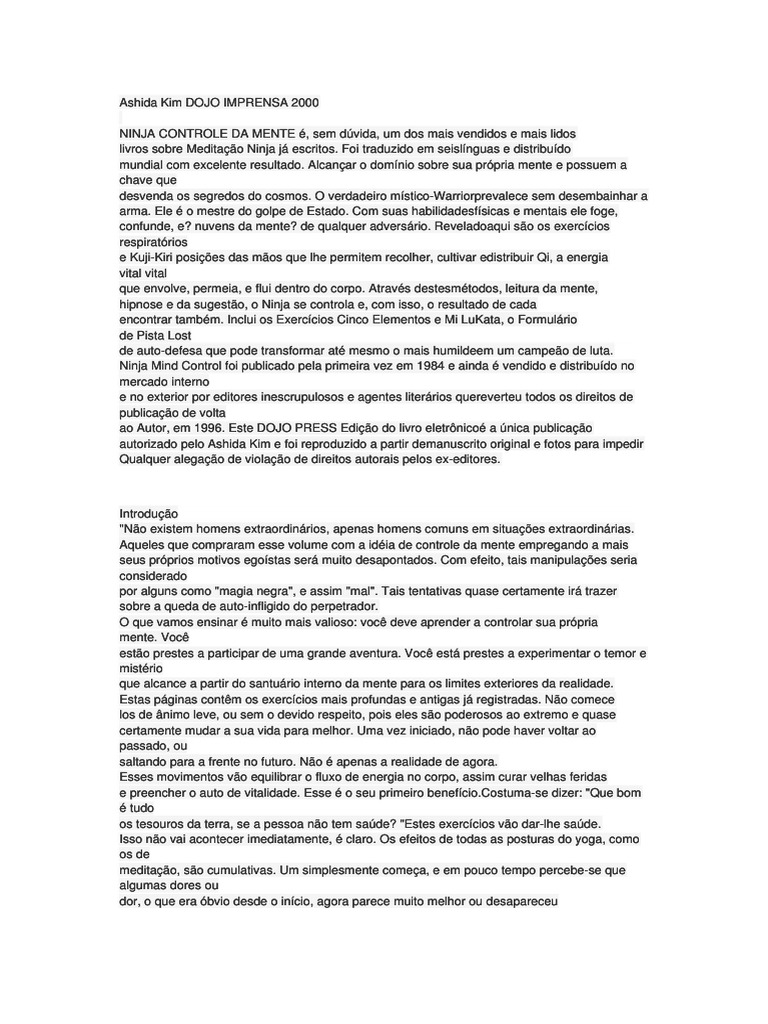 AshidakimNinja o ControleDaMente PDF Yin e Yang Corpo humano