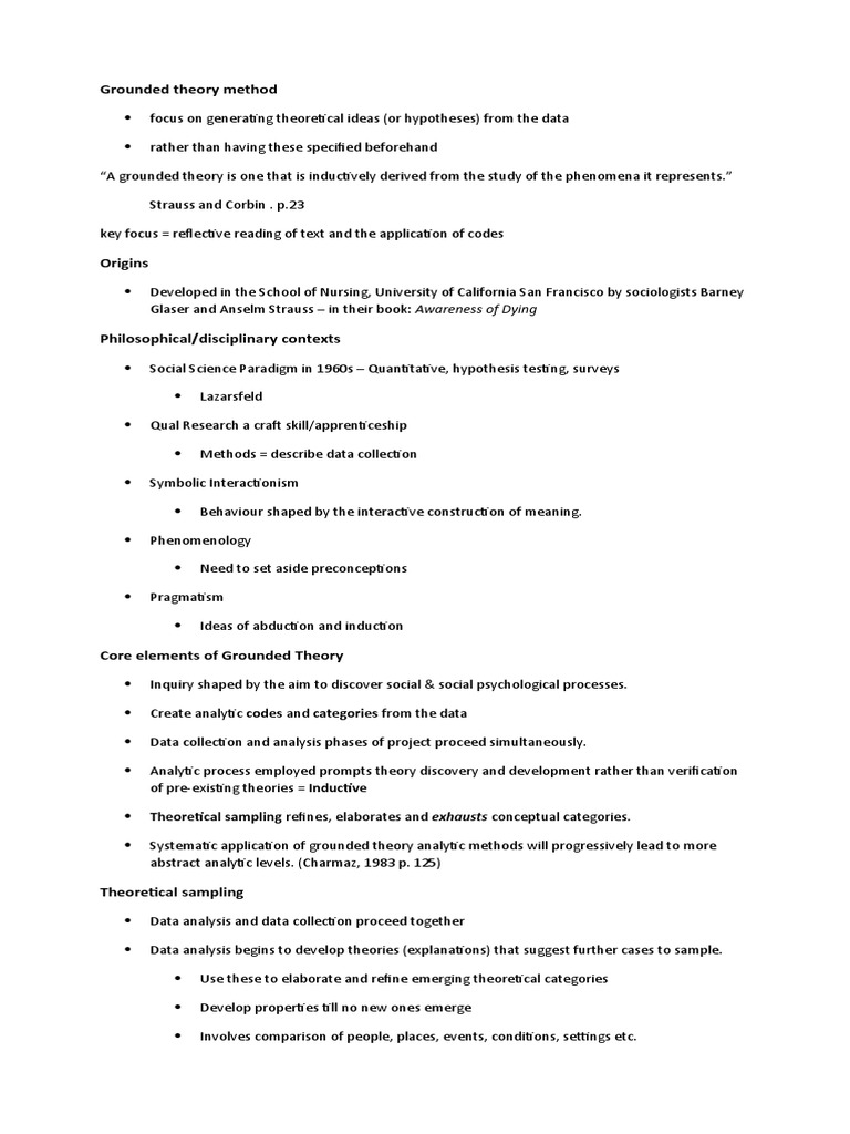 Grounded Theory Method Pdf Cognition Philosophical Theories