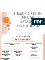 Clasifación de Los Estados Financieros