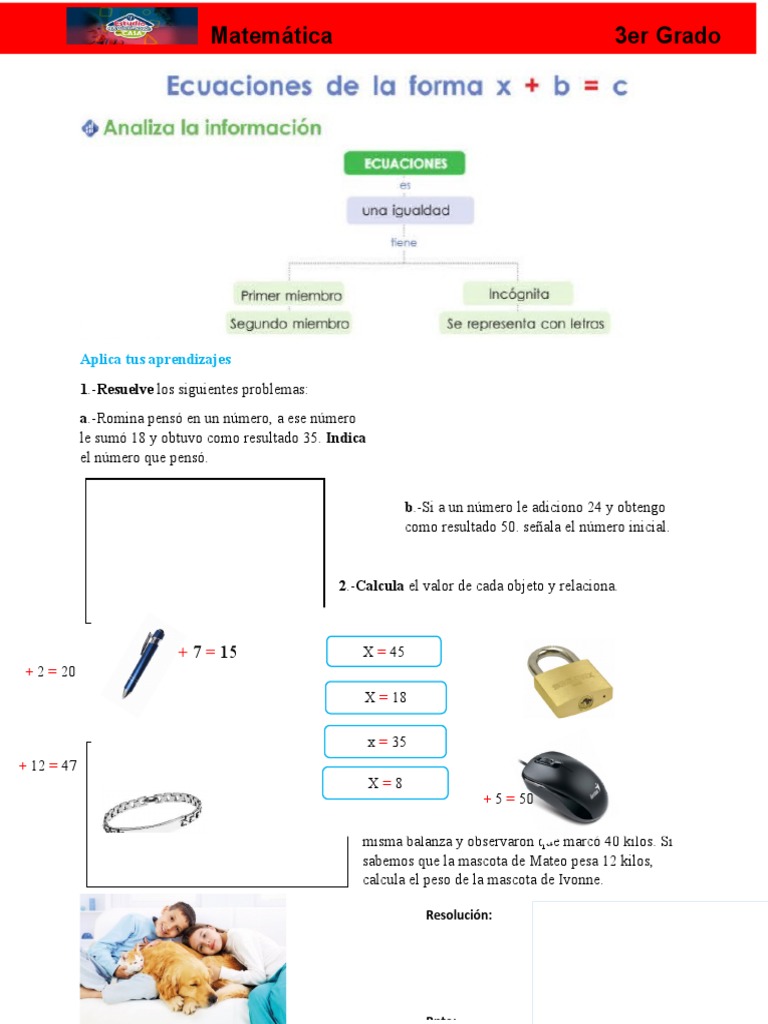 Fichas De Ecuaciones Para Tercer Grado – WPWT