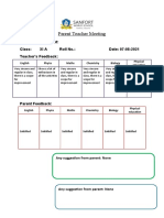 Parents Feedback 11 A Absentee Students