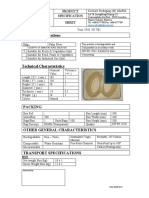 General Specifications: Product Specification Sheet