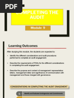 Module 9 - Completing The Audit