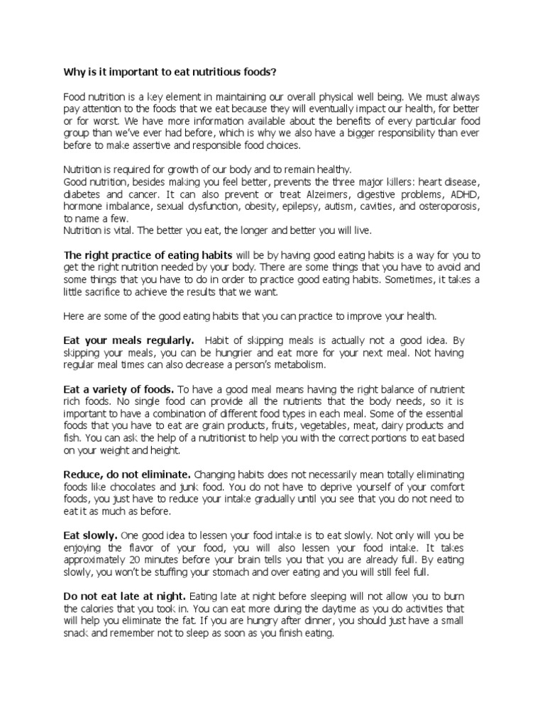 Diet And Healthy Eating Habits Pdf Foods Healthy Diet