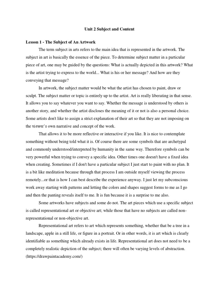 Understanding Art Subjects and Styles | PDF | Realism (Arts) | Abstract Art