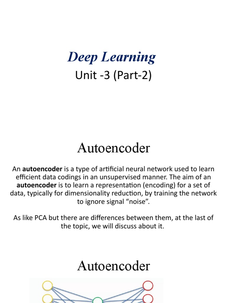 Deep Learning Unit 3 (Part-2) | PDF | Applied Mathematics | Theoretical ...
