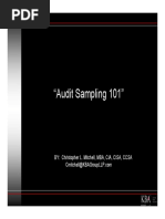 "Audit Sampling 101": BY: Christopher L. Mitchell, MBA, CIA, CISA, CCSA