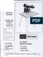 Sears 10-Inch Radial Saw Owners Manual