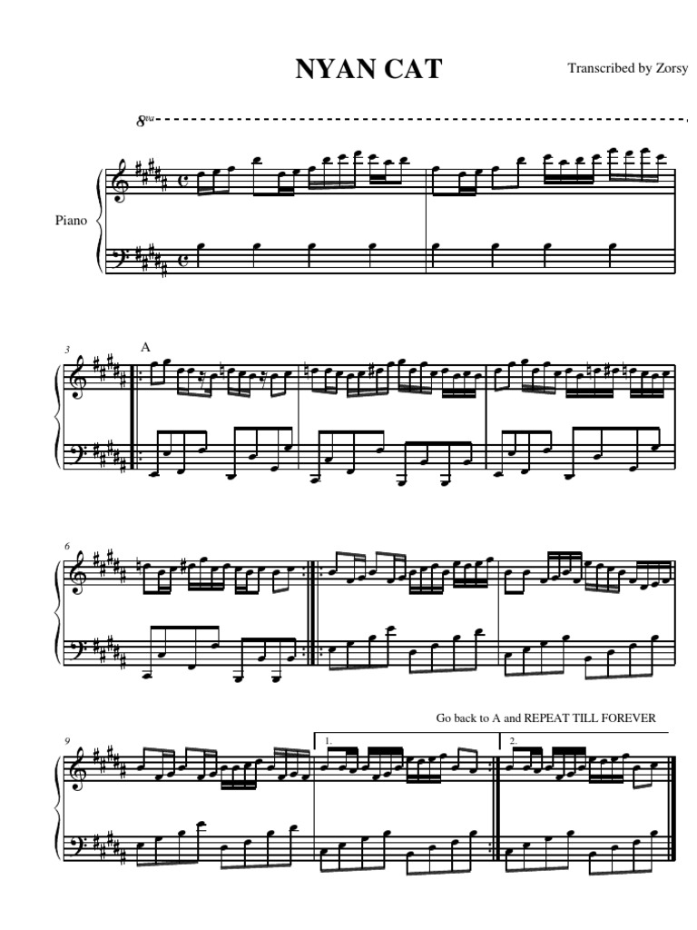 Nyan Cat Sheet Music