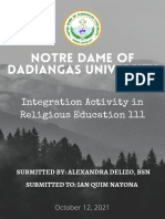 Notre Dame of Dadiangas University: Integration Activity in Religious Education 111