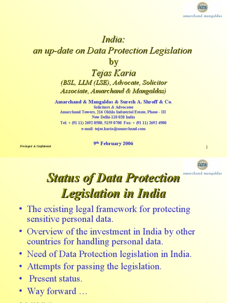 Data Protection Legislation in India | PDF | Information Privacy | Security