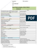 Calendrier Universitaire 2021 2022