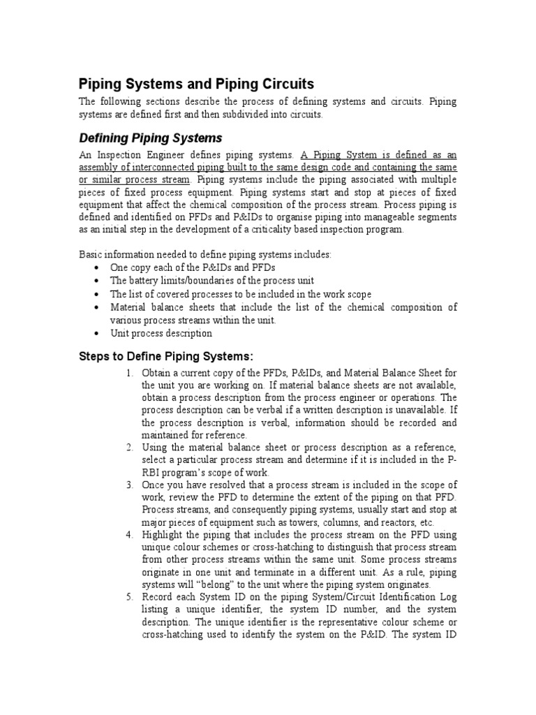 Defining Piping Systems and Circuits | PDF | Pipe (Fluid Conveyance ...
