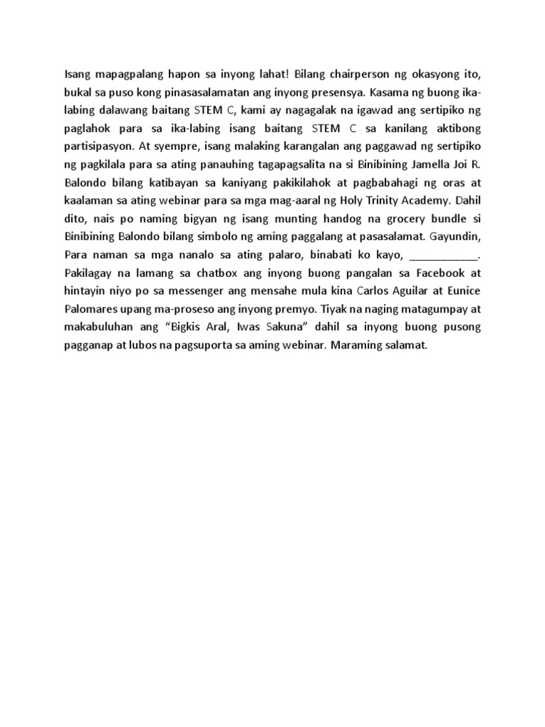 Script For Webinar | PDF