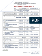 UGC Approved Schedule of Courses - 2021 - 22 L