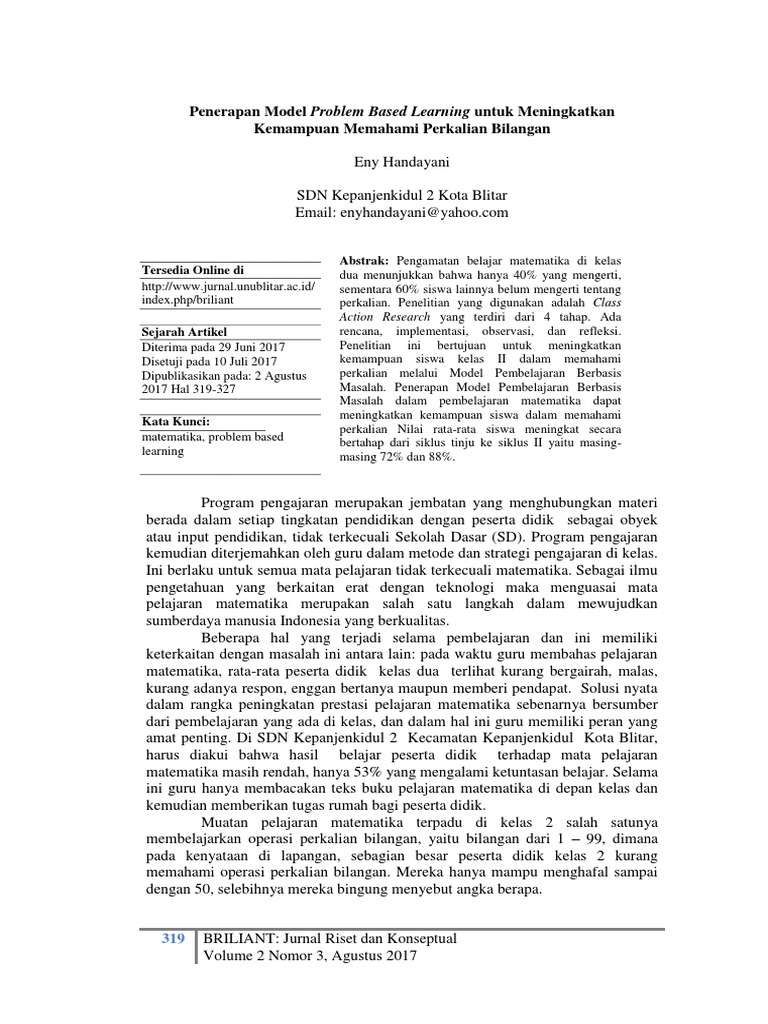 Penerapan Model Problem Based Learning Untuk Menin | PDF | Karier ...