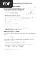 Three-Dimensional Geometry Quick Notes: Also O