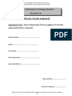 Exp # 02 Study of Superposition Theorem Applied To DC Networks Using Actual Hardware Components