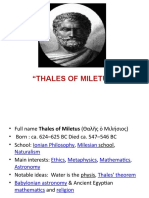 Thales of Miletus: Founder of Greek Mathematics