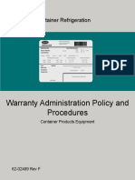 Warranty Administration Policy and Procedures: Container Refrigeration