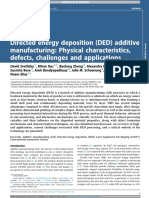 Directed Energy Deposition (DED) Additive Manufacturing Physical Characteristics, Defects, Challenges and Applications