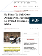 No Plans To Sell Govt-Owned Non-Personal Data, RS Prasad Informs Lok Sabha - MediaNama