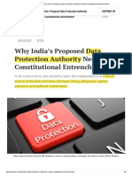 Why India's Proposed Data Protection Authority Needs Constitutional Entrenchment
