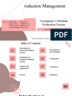 Apparel Production Management: Assignment 2-Modular Production System