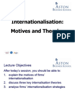 Internationalisation: Motives and Theories