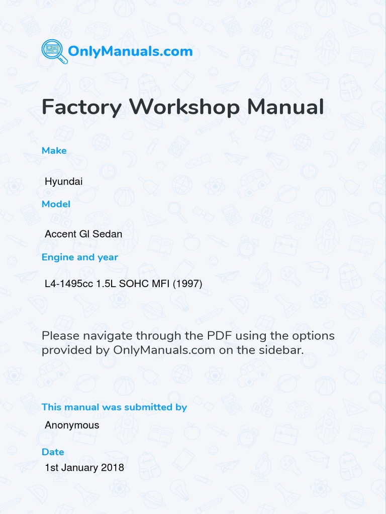 HYUNDAI ACCENT WORKSHOP MANUAL PDF visual data 7