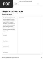 Chapter 18 & 19 Final - Audit Flashcards - Quizlet