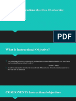 Dimensions of Instructional Objectives, IO As Learning Outcomes