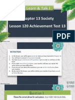 Learn & Talk I: Chapter 13 Society Lesson 120 Achievement Test 13
