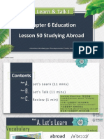 Learn & Talk I: Chapter 6 Education Lesson 50 Studying Abroad