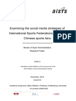 检验国际单项体育联合会面向中国体育爱好者的社媒策略AISTS MSA 2016 - Research Paper - Examining the social media strategies of International Sports Federations targeting Chinese sports fans